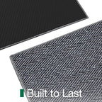 LUMI Ultra Thin Indoor Door Mat for Entrance 24"x36", Non Slip Entryway Mat, Low Profile Doormat, Unique Herringbone Design Carpet for Inside, Patio, Porch, Medium Gray