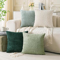 Set of 4 Sage Forest Green Decorative Throw Pillow Covers 18x18 Inch Corduroy Pillow Covers for Bed Couch Sofa Living Room Soft Square Cushion Cases