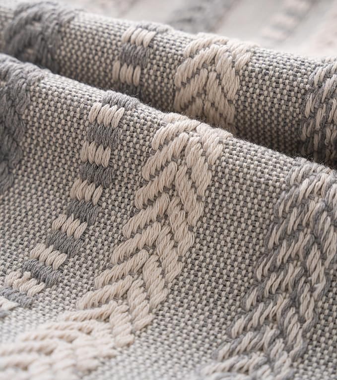 Boho Throw Pillow Covers 12x20 Inch Set of 2, Farmhouse Decorative Couch Pillow Cases, Grey Accent Pillows of Bed, Sofa Bedroom Living Room Home Decor Cushion Cover