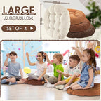 Jerify Floor Pillow Cushions Large Round Square Large Meditation Floor Pillow for Classroom Adult Meditation Picnic Party Seating Learning Daycare School(Round,Brown,4 Pcs)