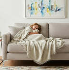 KyraHome 100% Organic Cotton Muslin Blankets for Adults, Kids, Large 60“x80 Plant Dyed Breathable Lightweight Gauze Soft Cotton Throw Blanket for Couch, All Season, Oatmeal Khaki