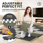 bemaxx Gym Mats Set - 18 pcs EVA Interlocking Foam Floor Tiles (12.6"x12.6"x0.4") 18sqft Protective Gym Flooring Sports Home Workout Exercise Mats Puzzle Garage Fitness Play-Room Pool Treadmill Bike