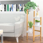 Wisuce Bamboo Plant Stands Indoor, 4 Tier Tall Corner Plant Stand Holder Plant Display Rack for Living Room Bedroom (4 Tier Stand)