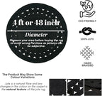 Hand Woven Braided Jute Rug - 5' Round - Black Reversible Farmhouse Rugs for Living Room, Bedroom, Dining Room, Kitchen - Natural Decorative Floor Boho Entry Area Rugs - Round Rug 5ft