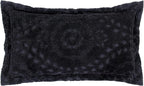 Better Trends Rio Collection is Super Soft and Light Weight in Floral Design 100% Cotton Tufted Unique Luxurious Machine Washable Tumble Dry, King Sham, Black