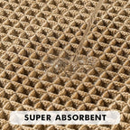 MIULEE Set of 2 Waffle Bathroom Rugs, Boho Bath Rugs Non Slip Washable, Super Absorbent Bath Mats, Ultra Soft Rubber Backed Shower Mats for Bathroom Floor, Tub and Shower, Brown, 24x36 Inch