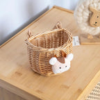 Wicker Hanging Wall Basket, Woven Hanging Basket, Door Baskets for Flowers Front Door, Wall Organizer for Entryway, Kitchen, Living Room, Garden, Farmhouse Decor (Original)