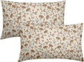 Brown Grey Gray Floral Pillow Covers 12x20 Set of 2 Vintage Rustic Old Style Cute Small Flower Print Rectangle Decorative Outdoor Pillowcases Farmhouse Throw Cushion Case Decor for Couch Sofa Bed