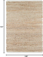S & L Homes Jute Pulse Handwoven Natural Area Rug for Living Room Bedroom Kitchen Hallway Entryway- Rustic Vintage Farmhouse Decor - (9' x 12' Natural Ivory)