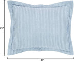 Better Trends Jullian Collection is Super Soft and Light Weight in Bold Stripes Design 100% Cotton Tufted Unique Luxurious Machine Washable Tumble Dry, Standard Sham, Blue