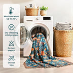 MSGKV Boho Throw Blanket for Couch 50"x60" Cotton Birds Floral Blanket Sofa Chair Blankets Muslin Spring Breathable All Seasons Lightweight Farmhouse Blankets Home Decor