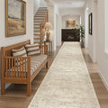 Runner Rug 2'6" x 14' Washable Non-Slip Runner Rugs for Kitchen Bathroom Laundry Room Vintage Ultra Thin Runners for Hallway Entryway Beige