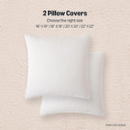 Amazon Basics Faux Linen Throw Pillow Covers with Hidden Zipper Closure, 22 × 22in, White, Pack of 2