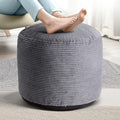 Dual-Size Corduroy Ottoman with Hidden Zipper – Ergonomic Memory Foam Footrest Poufs for Office Desks, Couches & Delicate Floors,Dark Gray 26"x 18"