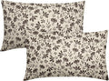 Dark Brown Floral Pillow Covers 12x20 Set of 2 Vintage Rustic Old Style Cute Small Flower Cream Print Decorative Outdoor Pillowcases Farmhouse Throw Cushion Case Decor for Couch Sofa Bed