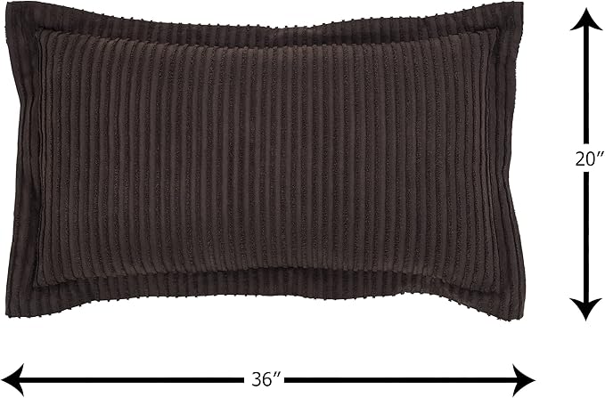 Better Trends Chenille Bedspreads King Size, Chocolate 100% Cotton Chenille Stripe Design Tufted Bedding Coverlet Soft Lightweight, 120"x110" with 2 King Sham 3 Pieces Set Jullian Collection