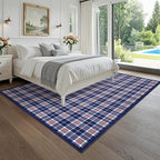 GarveeHome Area Rug 4x6 for Living Room, Machine Washable Area Rugs with Non Slip Backing, Checkered Stain Resistant Low-Pile for Bedroom Kitchen Dining Room Office Nursery Red Green Blue