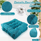 Jerify Floor Pillow Cushions Large Round Square Large Meditation Floor Pillow for Classroom Adult Meditation Picnic Party Seating Learning Daycare School(Square,Blue,4 Pcs)