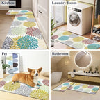 HEBE Anti Fatigue Kitchen Rug Sets 2 Piece Non Slip Kitchen Mats for Floor Cushioned Kitchen Rugs and Mats Waterproof Comfort Standing Mat Runner for Kitchen,Home Office,Sink,Laundry