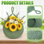 Honeydak 6 Pack Boho Hanging Wall Baskets for Kitchen Teardrop Hanging Fruit Vegetable Baskets with 6 Hooks, Home Onion Net for Fruits Vegetable Potato Storage, 6 Sizes(Colorful)