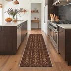 GENIMO Area Rug 2x3 Doormat, Machine Washable Low Pile Rugs, Small Retro Chenille Entryway Mat for Entrance, Hallway, Kitchen and Corridor, Coffee Brown