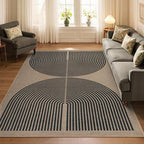 Lahome Modern Rainbow Easy Jute Rug, Washable Rugs 5x7 for Living Room Bedroom Black Farmhouse Indoor Outdoor Patio Carpet, Contemporary Natural Throw Mat Non Slip Carpet for Office RV