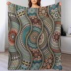 Colorful Bohemian Throw Blanket Vintage Floral Mandala Flower Aztec Boho Blanket for Sofa Bed Couch Chair Or Dorm 50"x60"