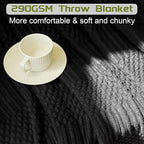 Blagic Knitted Throw Blanket for Couch, Bed and Sofa. Super Soft Blanket with Tassels, Black Throw Blanket, 50 x 60 Inches Lightweight & Cosy Home Decor
