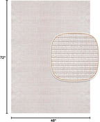 Beverly Rug Easy Jute Off White Rug 4x6 Solid Washable Durable Outdoor Indoor Area Rugs for Living Dining Room Patio Office Stain Resistant Non Shedding Casual Indoor Outside Carpet (4 x 6 Off-White)