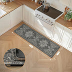 GENIMO Kitchen Mats for Floor, Washable Anti Fatigue Mat for Cushioned, 17.3"x59", Waterproof Kitchen Rugs, Non Slip Foam Comfort Standing Mat Rug for Home, Runner, Sink, Laundry, Dark Gray