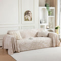 ROOMLIFE Beige Couch Covers for Sofa, Sofa Covers Washable Non Slip Furniture Protector Couch Sofa Covers for 3 Cushion Couch, Breathable Sofa Slipcovers Couch Cover Blanket with Tassels 71" X 150"