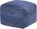 Anji Mountain Pouf Ottoman Foot Rest, Handmade Ottoman Pouf, Comfortable Foot Stool, Decorative Floor Seating for Living Room Decor, Bedroom & Home Décor Accent - Blue