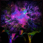 Miytal Blacklight Starry Sky Tapestry, Fantasy Forest Space Galaxy Night Nature Scenery Wall Hanging Tapestry, Aesthetic Landscape Wall Art Tapestries for Bedroom, Living Room - 70.9" x 118.1"