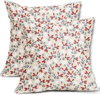 4th of July Floral Pillow Covers 22x22 Set of 2 Vintage Rustic Old Style Navy Blue Red White Flower Print Decorative Outdoor Pillowcases Patriotic Throw Cushion Case Decor for Couch Sofa Bed