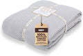 Gold Case Throw Blanket for Bed - 100% Recycled Turkish Cotton Blanket - Elegant Lightweight Soft Throw Blankets for Bed & Living Room - Twin Size Cozy Blankets - 71x90 - Grey