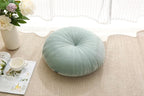 Floor Pillow Meditation Cushion Round Large Floor Pillows Seating for Adults, Velvet Thick Floor Cushions for Yoga Living Room Balcony Outdoor Tatami 18inches（Green）