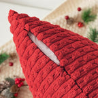 Kevin Textile Valentines 14x24 Inch Pillow Cover 1 Pack Boho Decorative Soft Striped Corduroy Lumbar Farmhouse Color Accent Rectangle Cushion Case for Living Room Couch Sofa Bed, Red