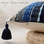 Kevin Textile 14x36 Inch Long Lumbar Pillow Cover 1 Pack Boho Decorative Rectangle Cushion Case Throw Soft Chenille Thread Woven Tufted Textured Farmhouse Accent for Living Room Couch Sofa Bed, Blue