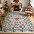 Lahome Christmas Rugs 8x10 Living Room Decor, Washable Area Rugs for Dining Room Stain Resistant, Large Thin Carpets Under Bed Couch Cottagecore Holiday Decor