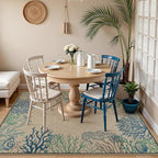 LIVEBOX Modern Easy Jute 5x7 Outdoor Rug, Washable Area Rugs for Living Room Patio Coastal Animal Indoor Outdoor Rug, Boho Farmhouse Non Slip Carpet for Backyard Foyer Dining Room(Olive, 5'x7')