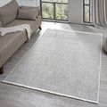 LUXE WEAVERS Solid Machine Woven White Dark Gray 9x12 Area Rug, Indoor Stain-Resistant Carpet