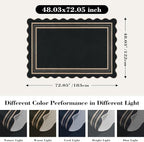 Modern Easy Jute 4x6 Outdoor Patio Rug, Washable Indoor Black Kitchen Rugs Farmhouse Neutral Non Slip Area Rug for Living Room Backyard Bedroom