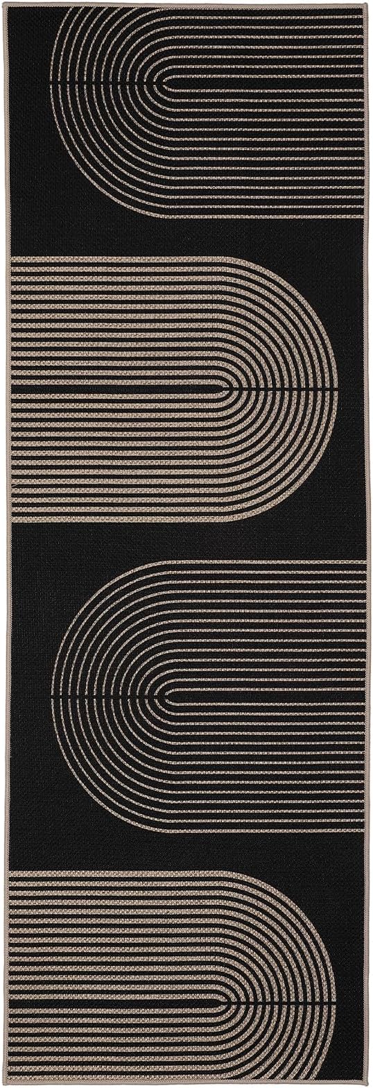 GarveeHome Modern Rainbow Easy Jute Runner Rug, 2x6 Rug for Hallways - Non-Slip Indoor Outdoor Carpet, Washable for High Traffic Laundry Room, Kitchen, Entryway