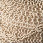 Knitted Round Pouf 20x20 - Cozy Cotton Floor Cushion, Modern Home Decor, Nursery Seating, Footrest, Soft Knit Design