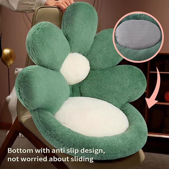 Ditucu Flower Shape Chair Pillow Cute Seat Cushion 21 inch Comfy Lazy Sofa Floor Pillows Dorm Seating for Bedroom Decor Green