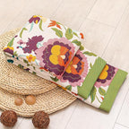Boho Throw Blanket for Home Decor,Ultra Soft Throw Rustic Classic Quilt,100% Cotton Muslin Blankets for Adults, Reversible Woven Decorative Blanket for Bed Layering Use,Bid & Floral, 50"x60"