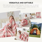 LURKA Checkered Sherpa Fleece Throw Blanket – Soft and Cozy, Medium Weight for All Season, Plush Throw for Couch, Bed & Pets, Powder Pink, 50x60 Inches