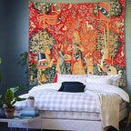 FEASRT Princess European Royal Tapestry, 90x84 Inches Soft Flannelette, Medieval Maiden Wall Blanket