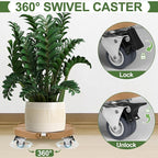 ToLanbbt 2 Pack Plant Caddy Stands with 360° Wheels Adjustable 15-22 IN Rolling Stands Heavy Duty Large Plant Carts Dolly with Casters 440lbs Capacity for Large Planter, Garden Pot, Flower Pot, Khaki