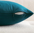 MIULEE 28x28 Inch Euro Sham Velvet Pillow Covers, Set of 2 Large Square Decorative Pillows -Teal Super Soft for King Bed, Sofa, Couch, Accent Chairs with Hidden Zipper